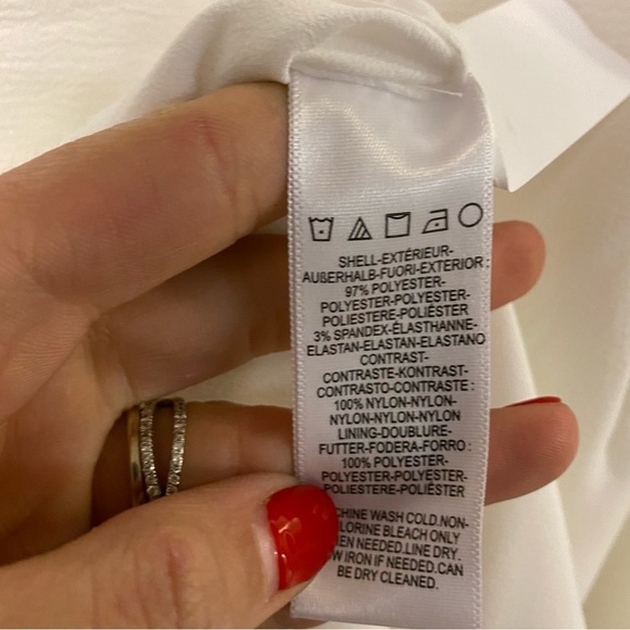 Dress The Population | Valerie Mix Media Sheer Bodycon Dress White Size XS - Picture 6 of 9